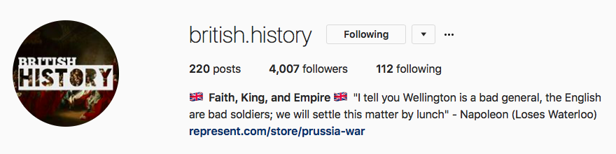 British History: Instagram