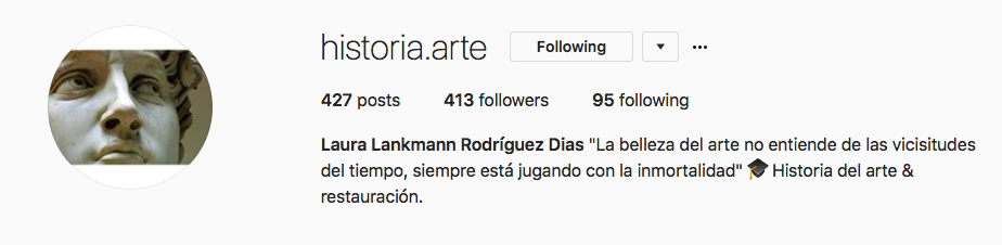 Instagram Account historia.arte