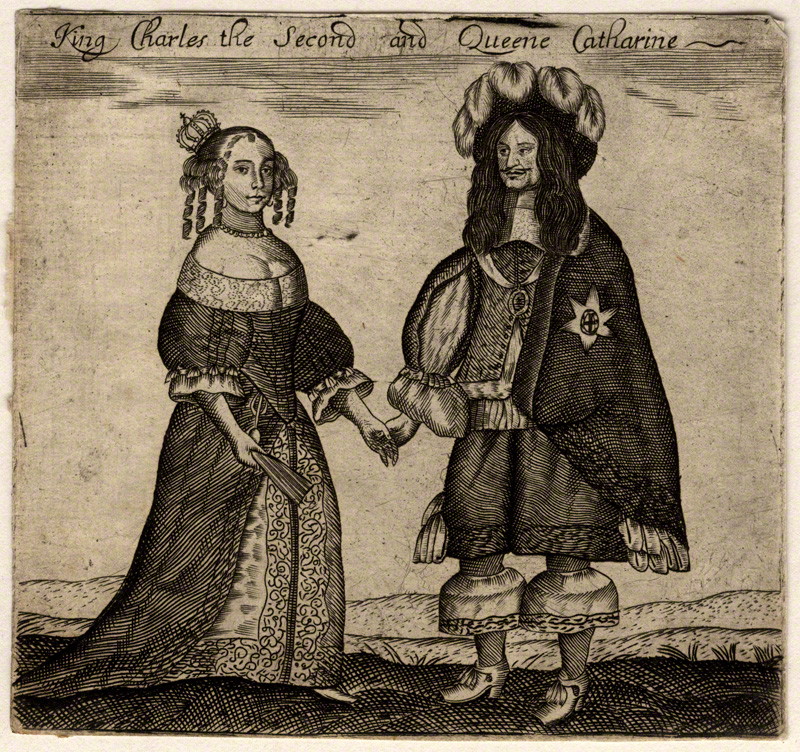 Charles II and his wife Catherine of Braganza