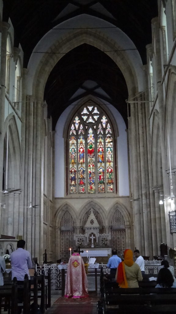 The Altar at the Afghan Church with its original stained glass window